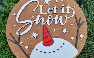 Weihnachts-Türschild Let it snow