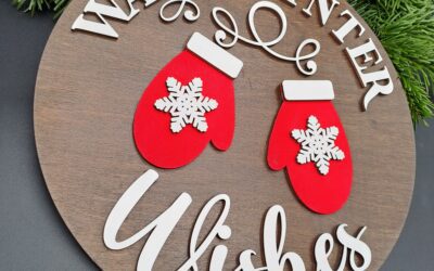 Weihnachts-Türschild warm winter wishes