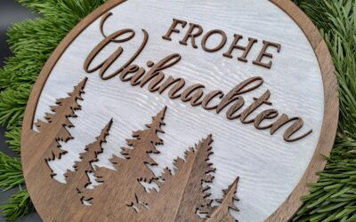 Weihnachts- Türschild Tannenbäume