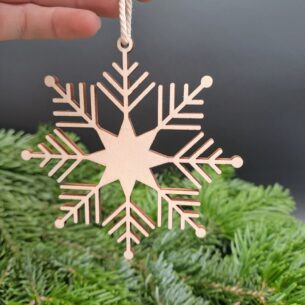 Baumschmuck - Schneeflocke aus Holz groß - Variante 2