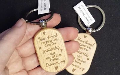 Schlüsselanhänger Oval mit Gravur