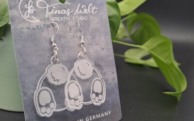 Hasen Ohrringe mit Gravur – aus Acryl