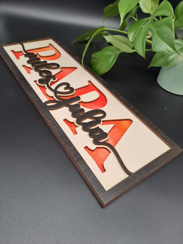 Papa Schild - Namensschild mit Kindernamen - Dad Sign – Bild 5