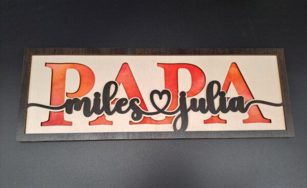 Papa Schild - Namensschild mit Kindernamen - Dad Sign – Bild 6