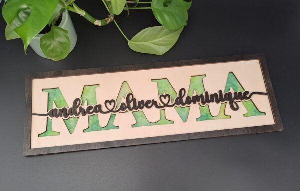 Mama Schild - Namensschild mit Kindernamen - Mom Sign – Bild 2