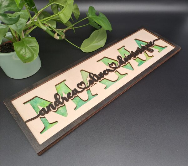 Mama Schild - Namensschild mit Kindernamen - Mom Sign