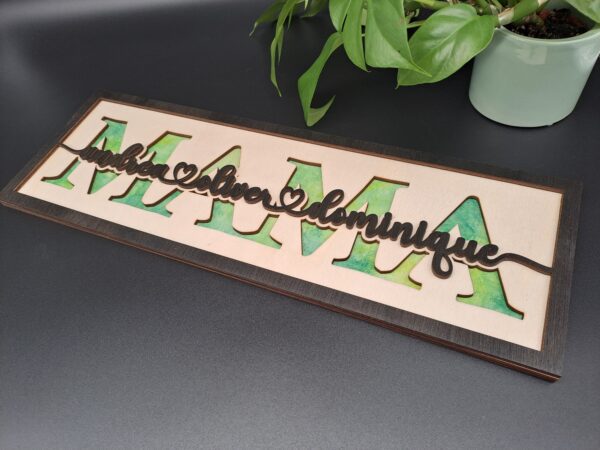 Mama Schild - Namensschild mit Kindernamen - Mom Sign – Bild 4