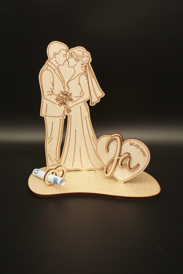 Hochzeitsgeschenk Brautpaar - Geldgeschenk Deko aus Holz – Bild 7