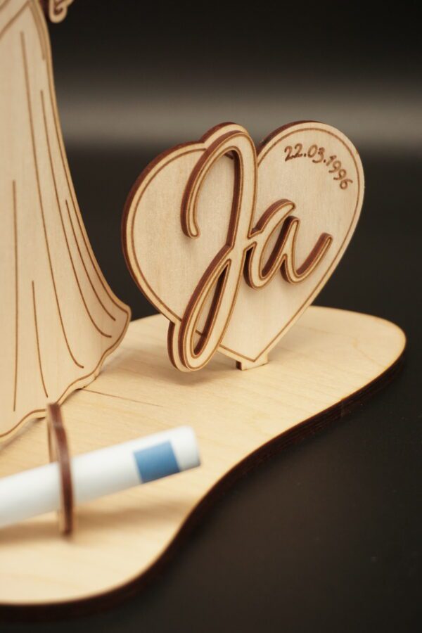 Hochzeitsgeschenk Brautpaar - Geldgeschenk Deko aus Holz – Bild 8