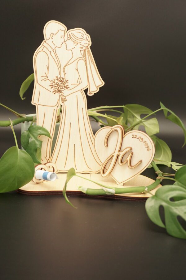 Hochzeitsgeschenk Brautpaar - Geldgeschenk Deko aus Holz – Bild 6