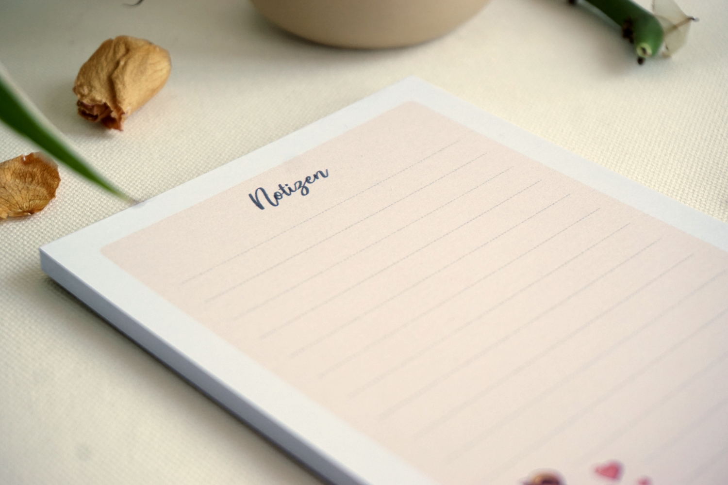 Notizblock Bärchen – Punkt-liniert in Apricot | 50 Blatt Abreißblock | 14,8 x 10,5 cm – Bild 4